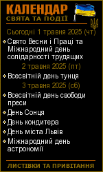 Календар свят і подій. Листівки, вітання та побажання