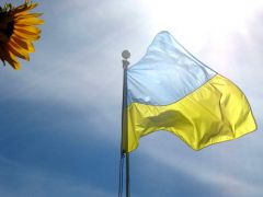 Прапор на тлі неба. 
 Українська символіка. 
 Розмір 1024 X 768